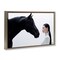 Stupell Industries Sleek Black Horse & Girl Framed Floater Canvas Wall Art Design by RB